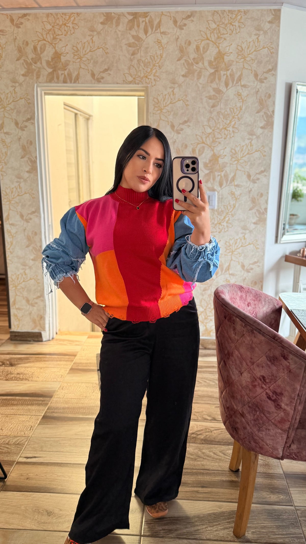 Suéter pop denim