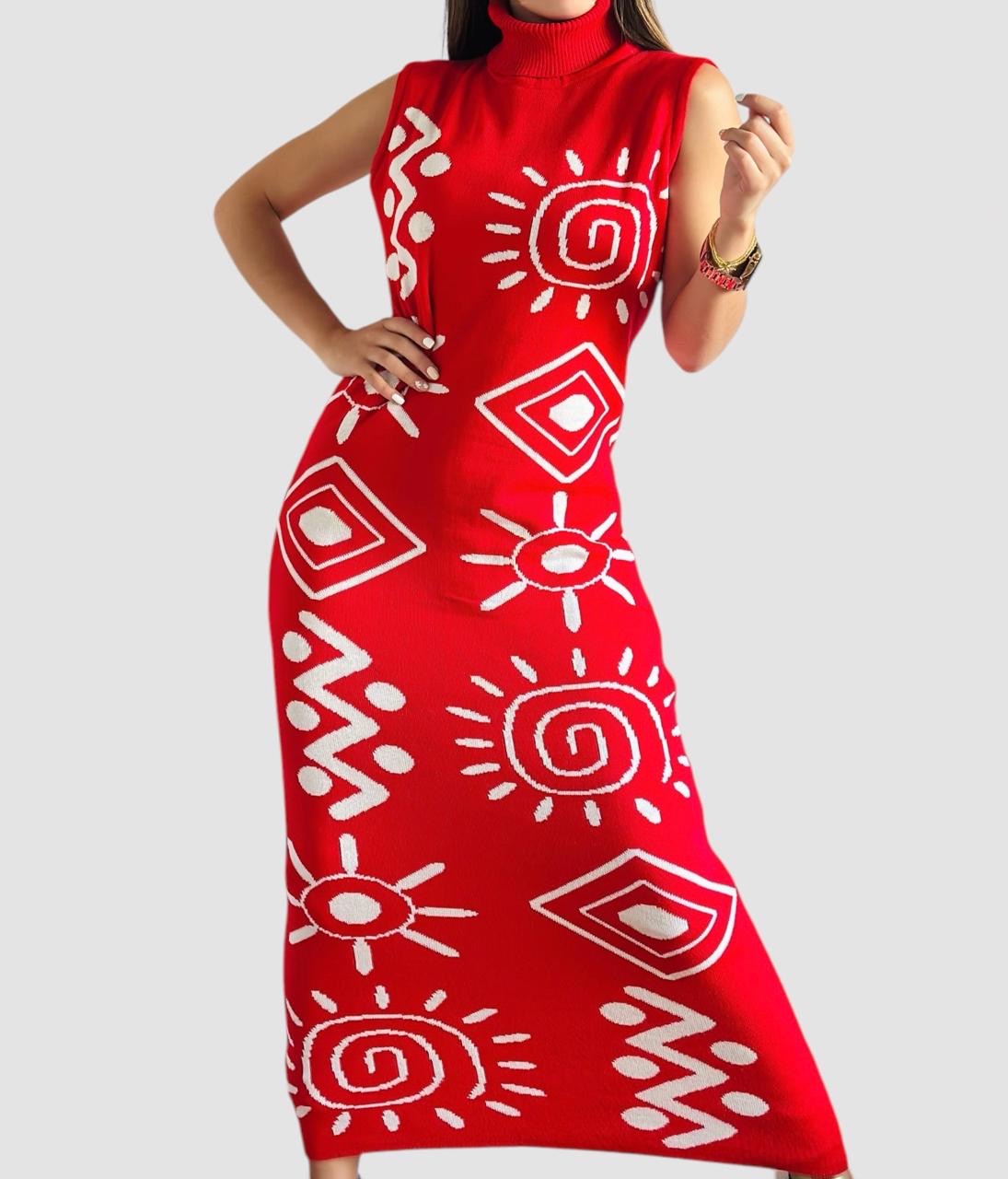 Vestido Étnico cuello alto