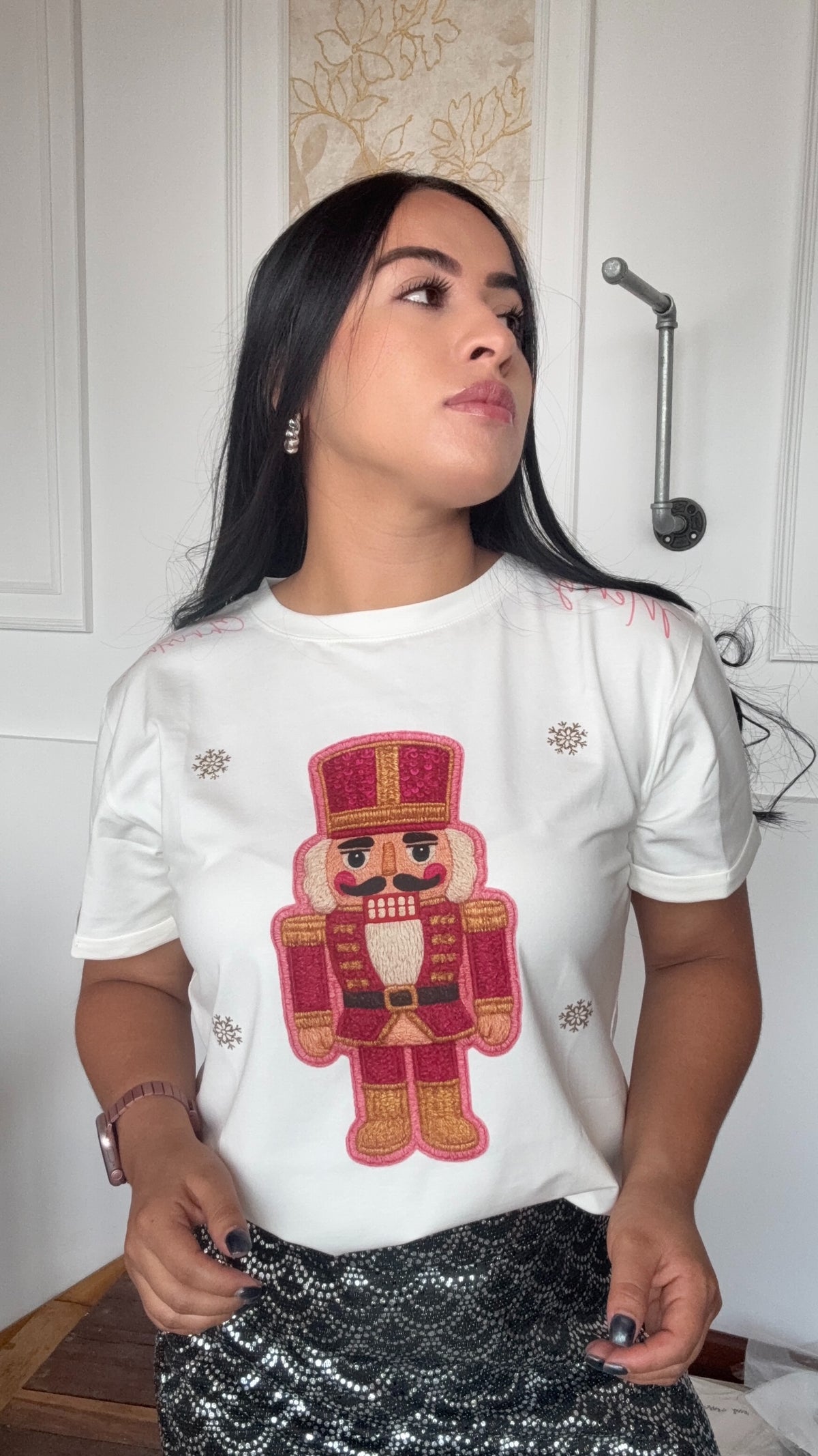 Camiseta básica navideña cascanueces