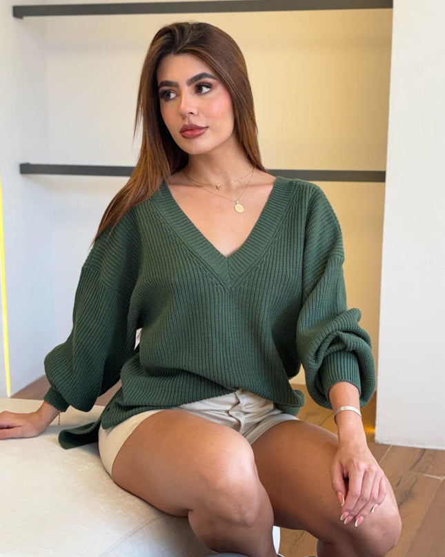 Suéter cuello v OVERSIZED