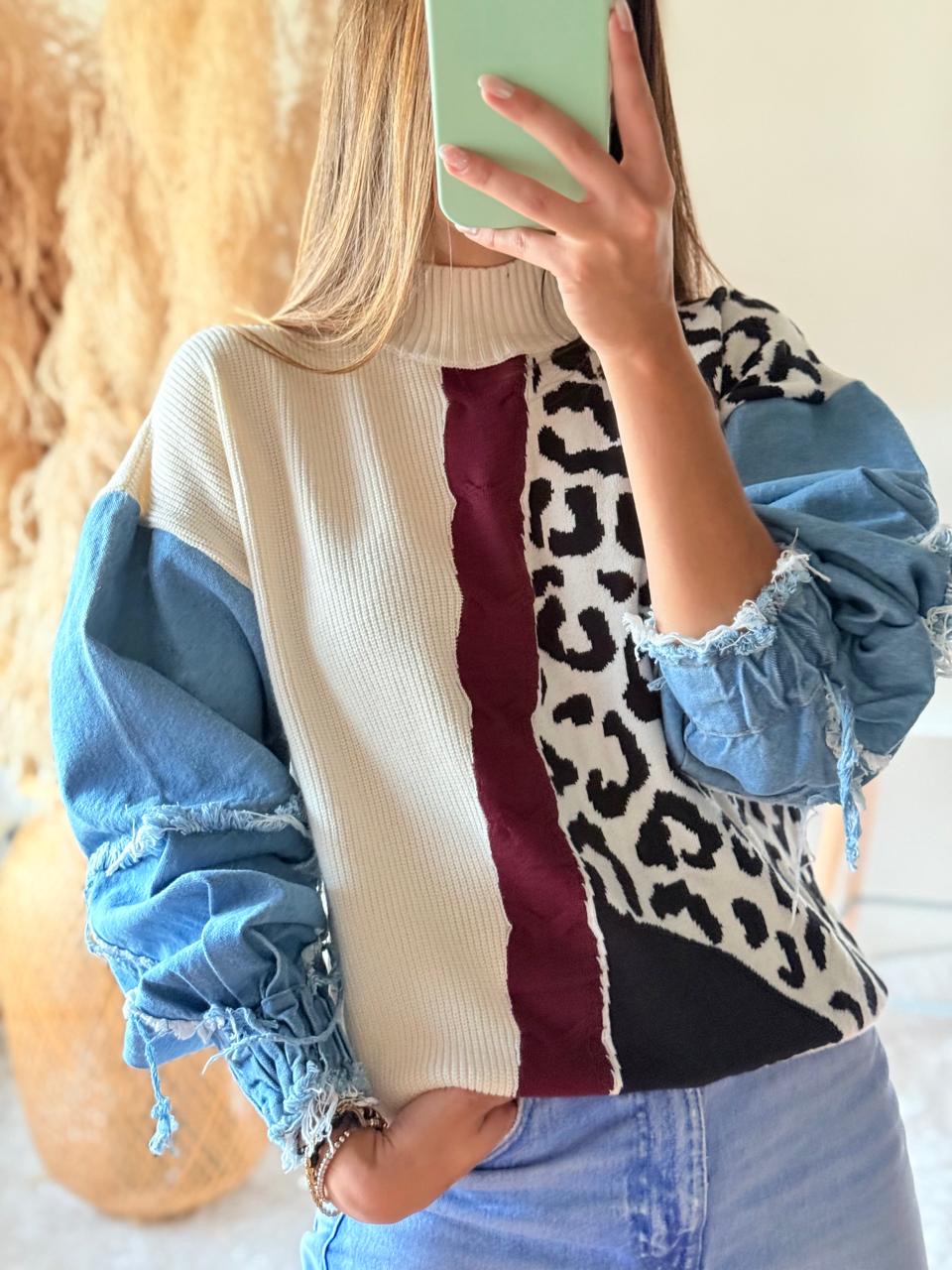 Suéter índigo print