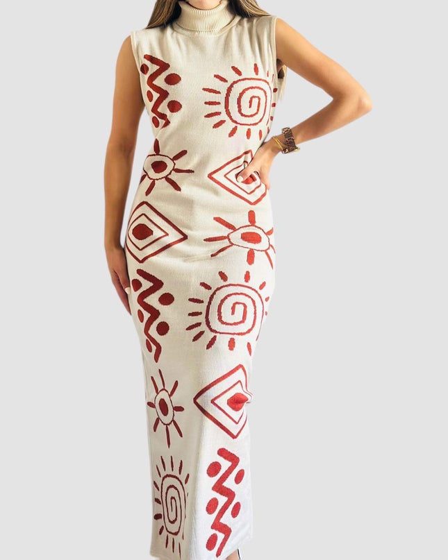 Vestido Étnico cuello alto