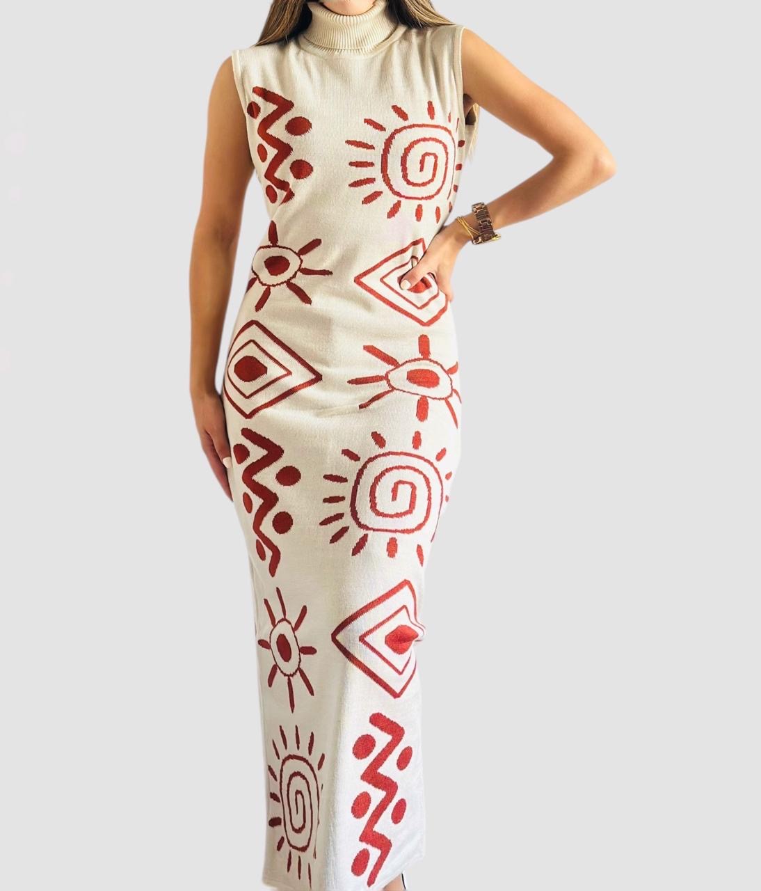 Vestido Étnico cuello alto