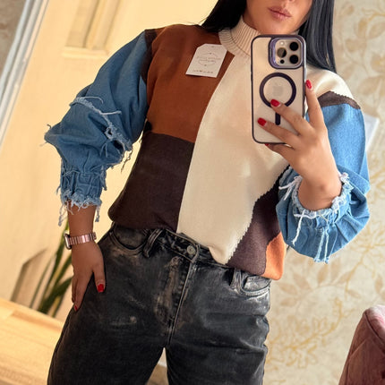 Suéter pop denim