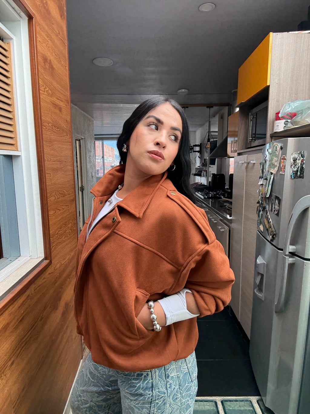 Chaqueta bomber gamuza