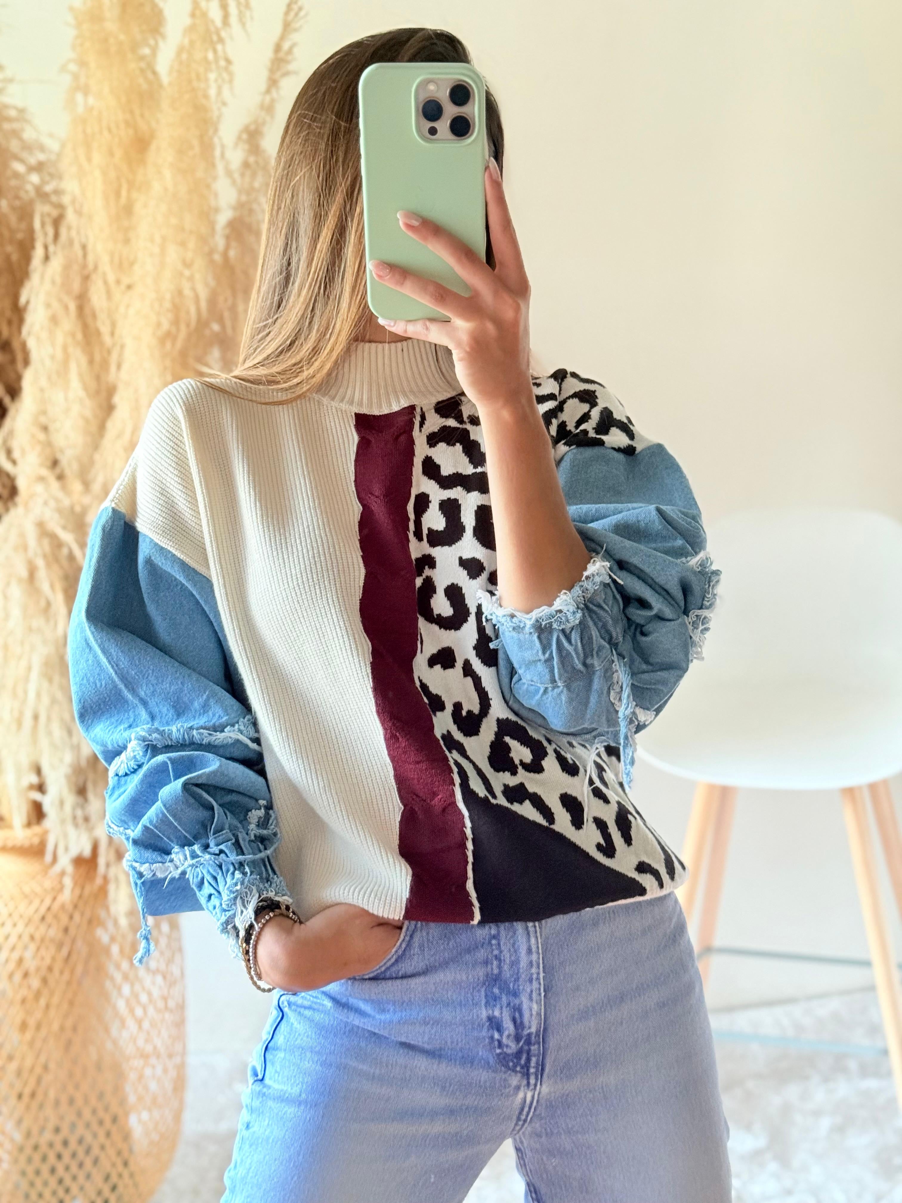 Suéter índigo print