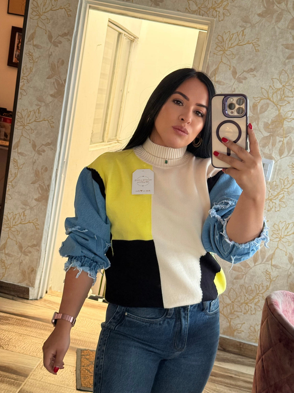 Suéter pop denim