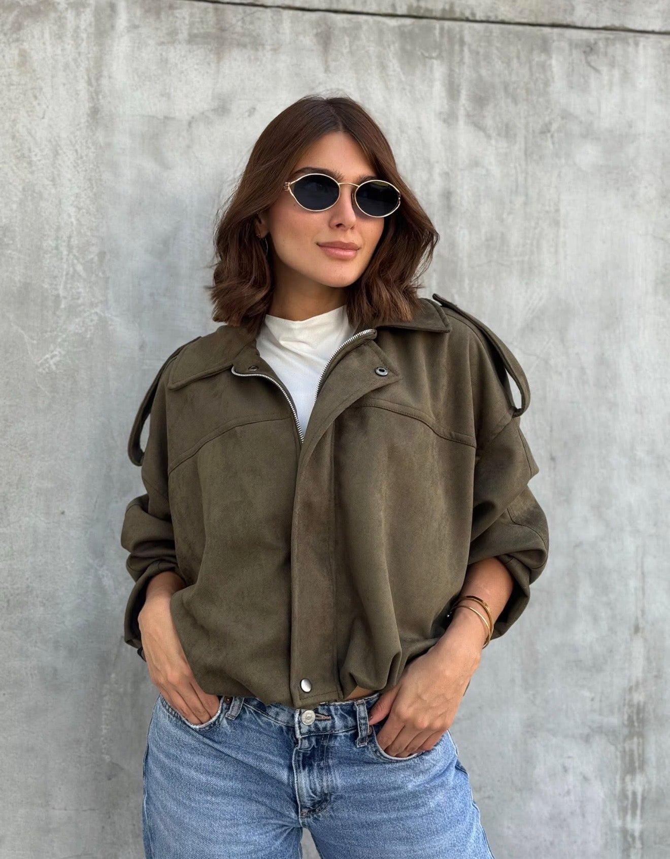 Chaqueta bomber gamuza