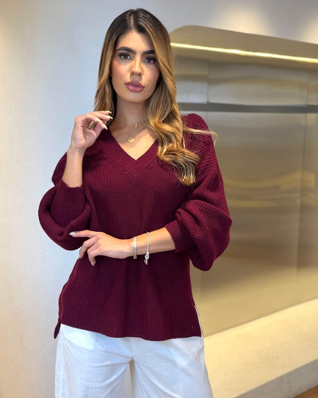 Suéter cuello v OVERSIZED