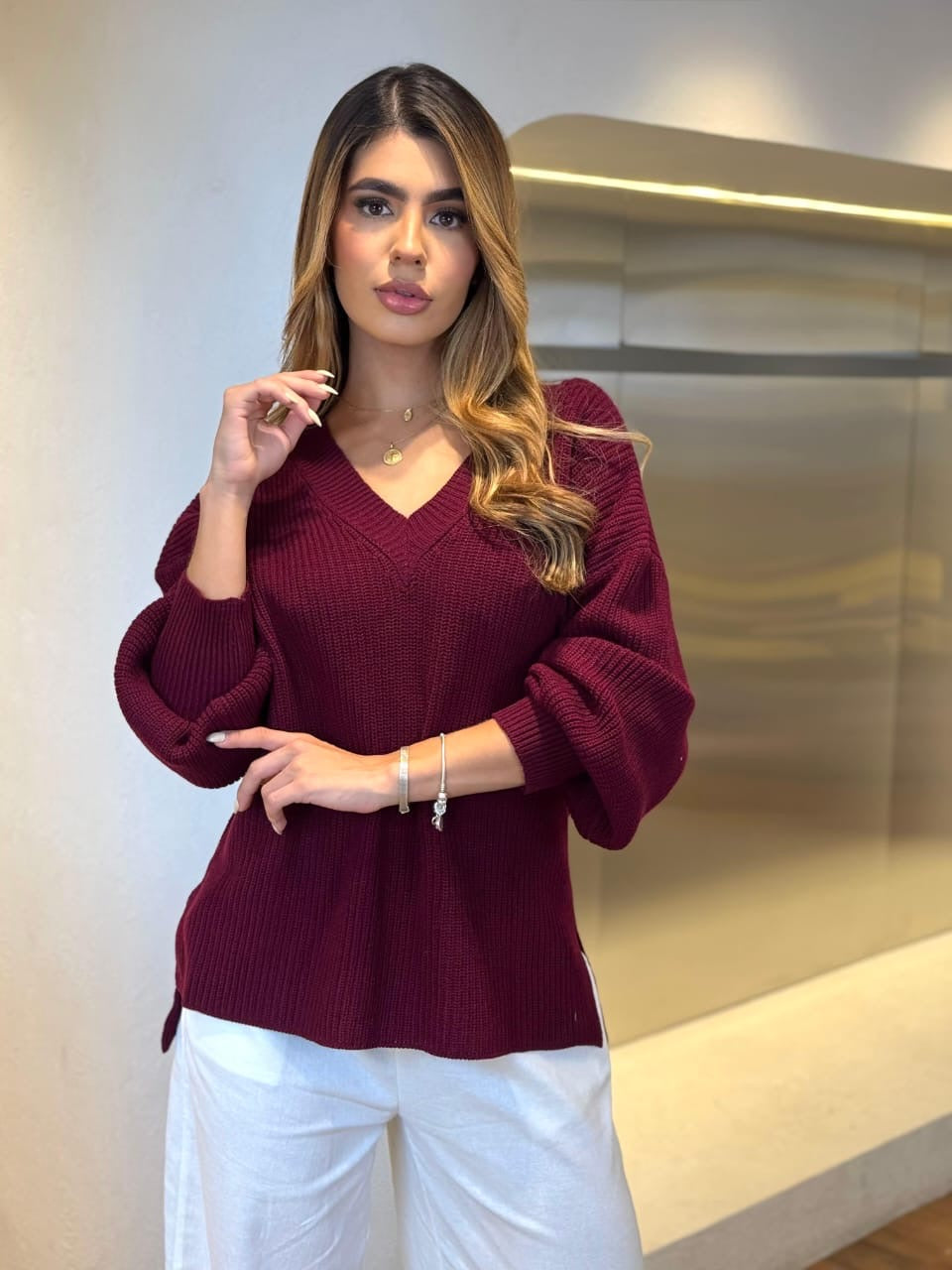 Suéter cuello v OVERSIZED