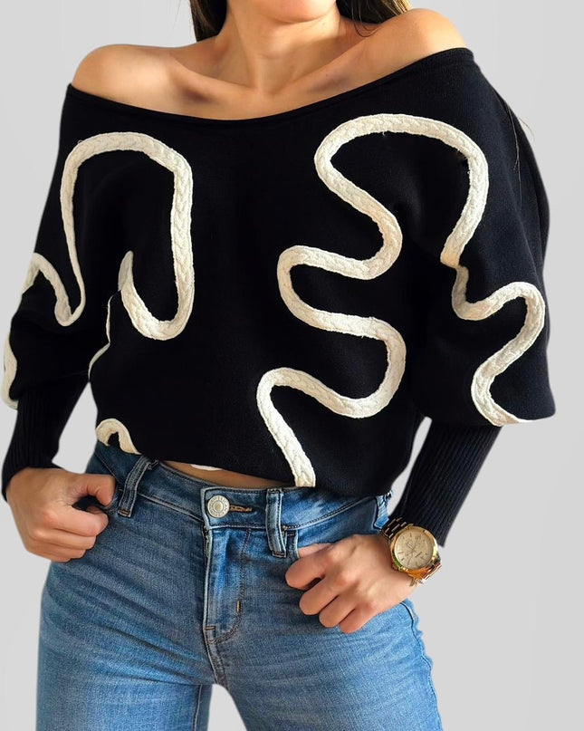 Suéter trenza cuello v