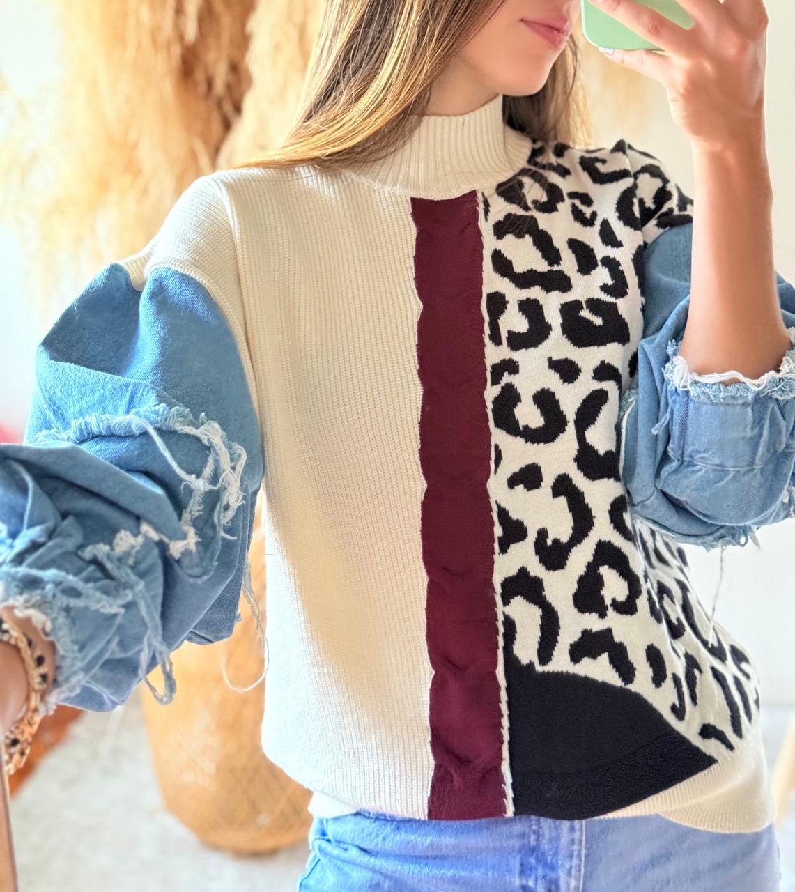 Suéter índigo print