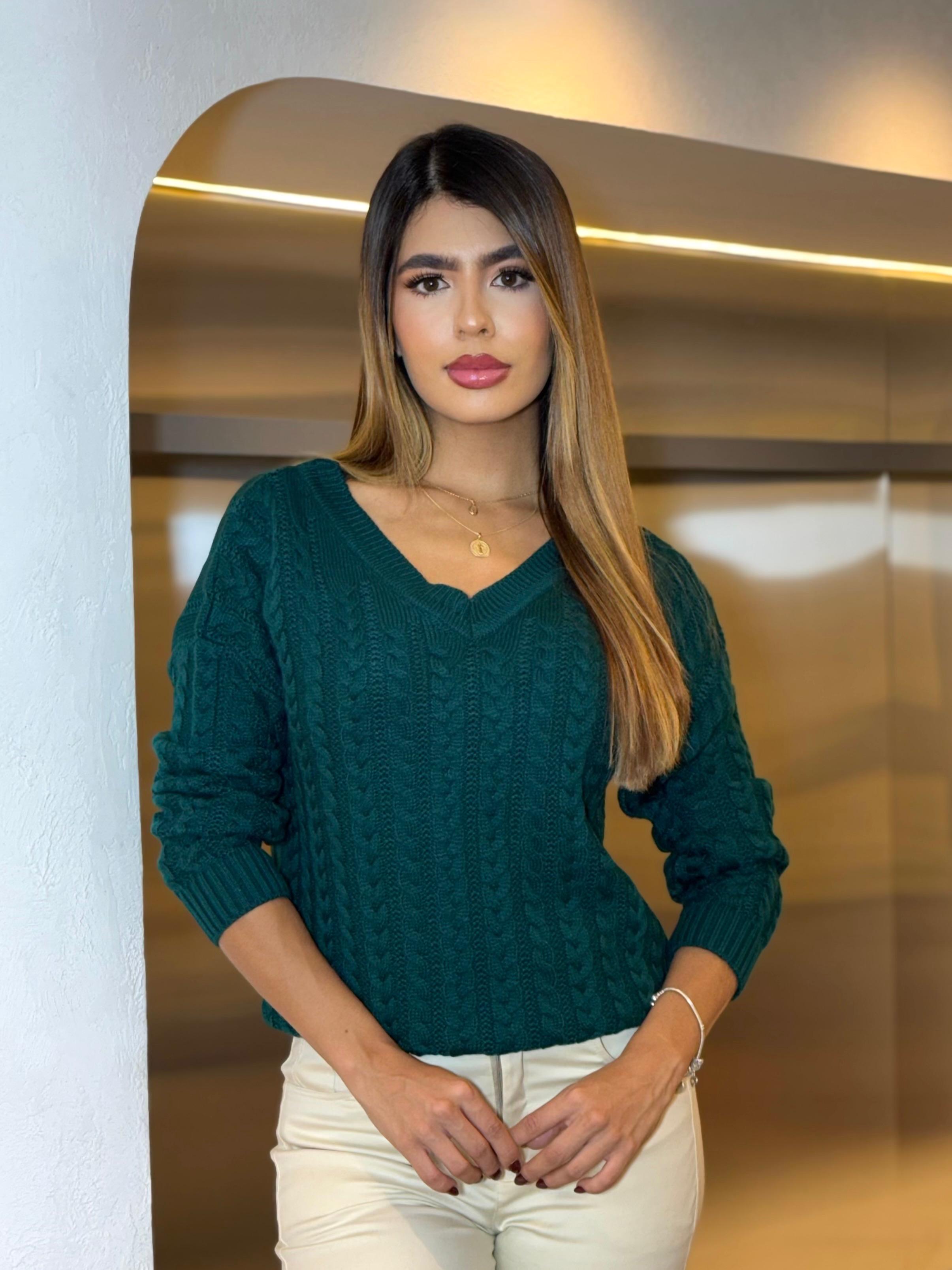 Suéter cuello V clásic