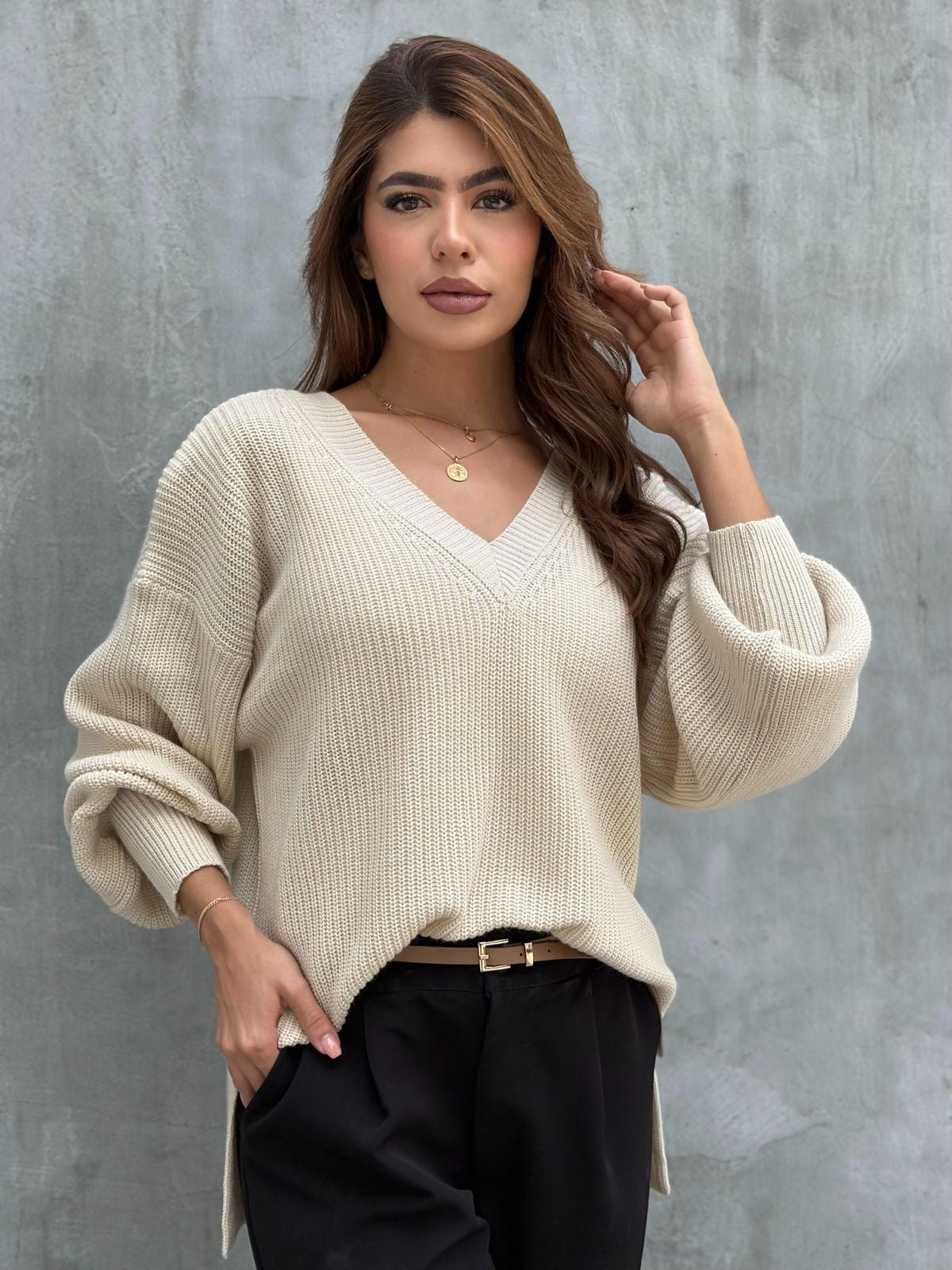 Suéter cuello v OVERSIZED