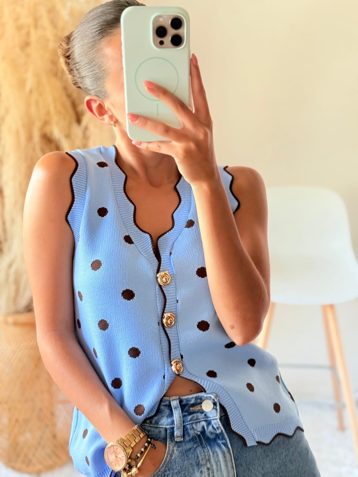 Chaleco romantic Polka dot
