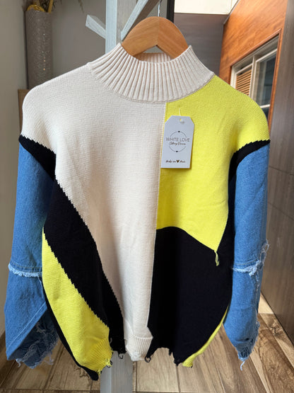 Suéter pop denim