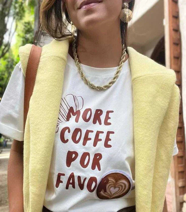 Camiseta more coffe por favor