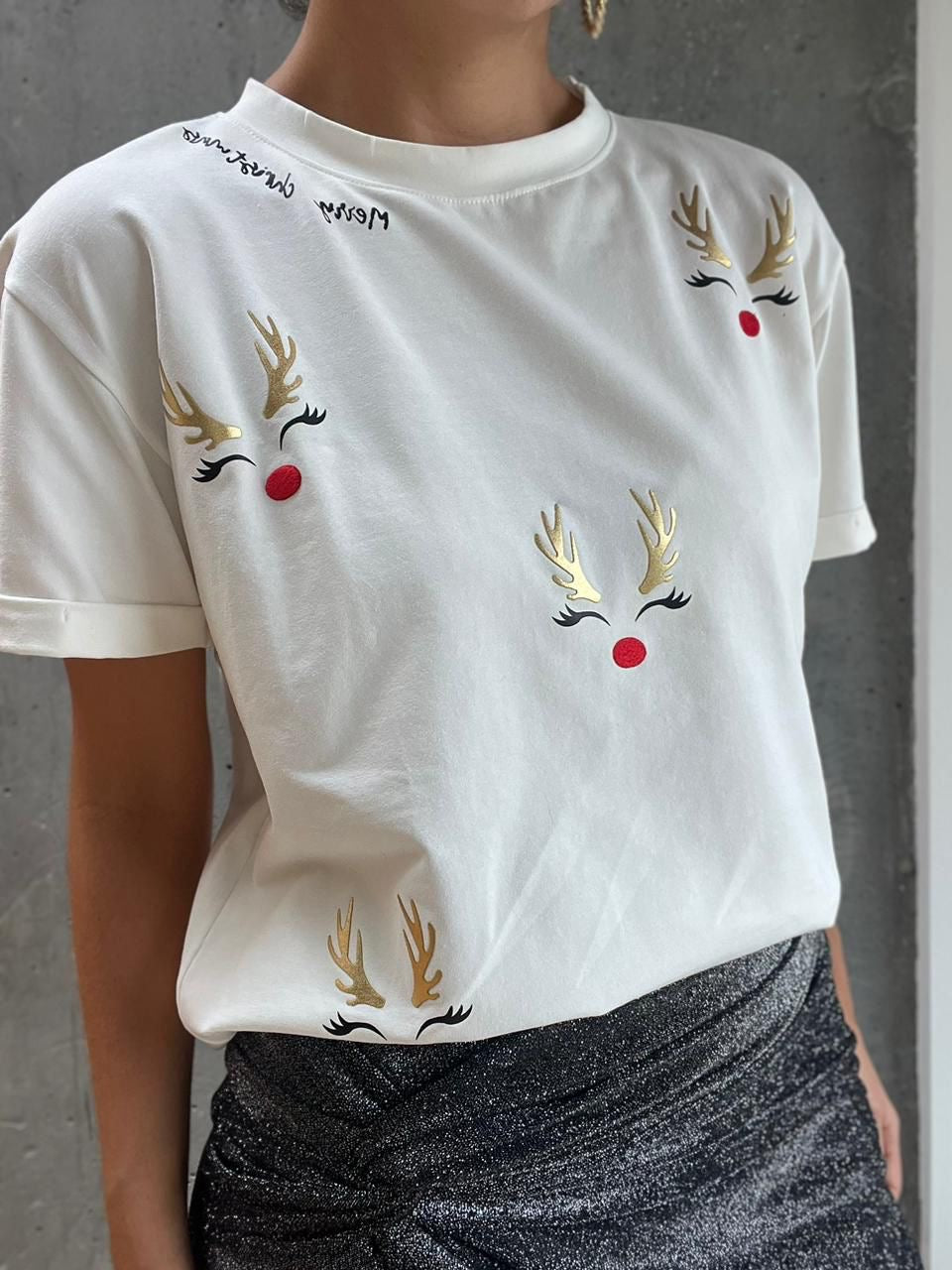 Camiseta básica navideña Reno