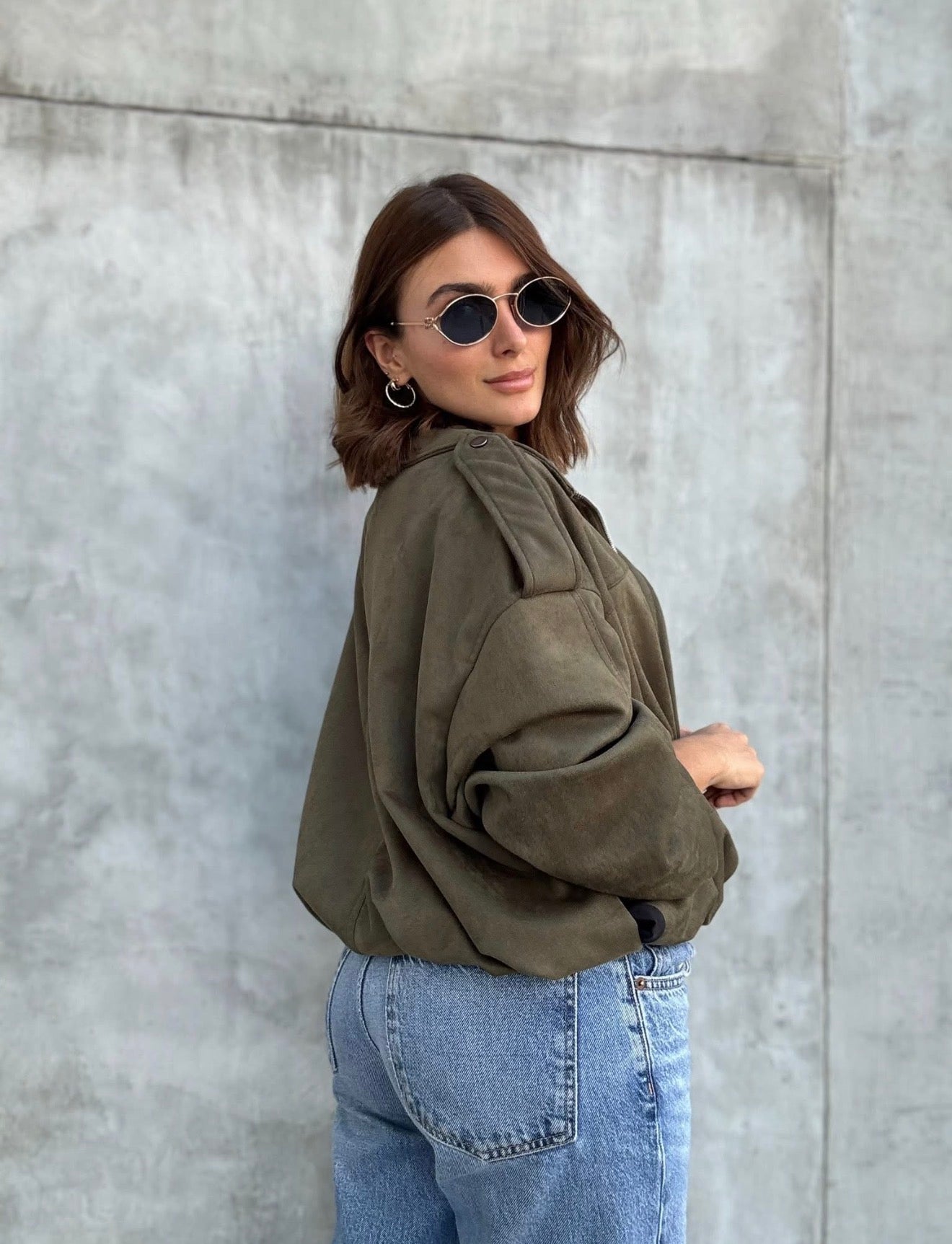 Chaqueta bomber gamuza