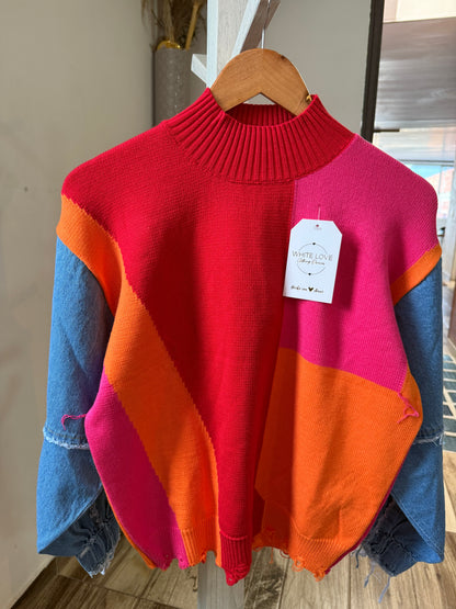 Suéter pop denim