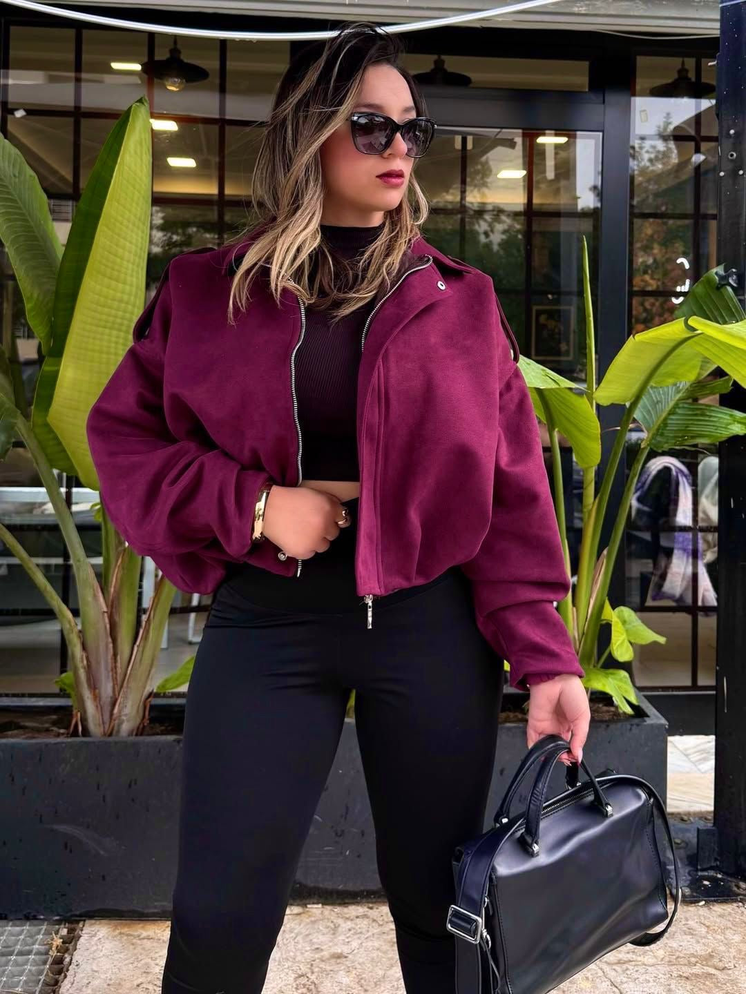 Chaqueta bomber gamuza