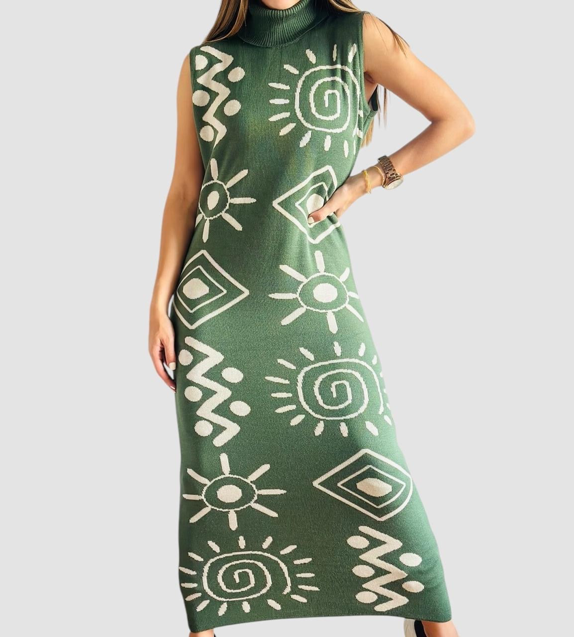 Vestido Étnico cuello alto