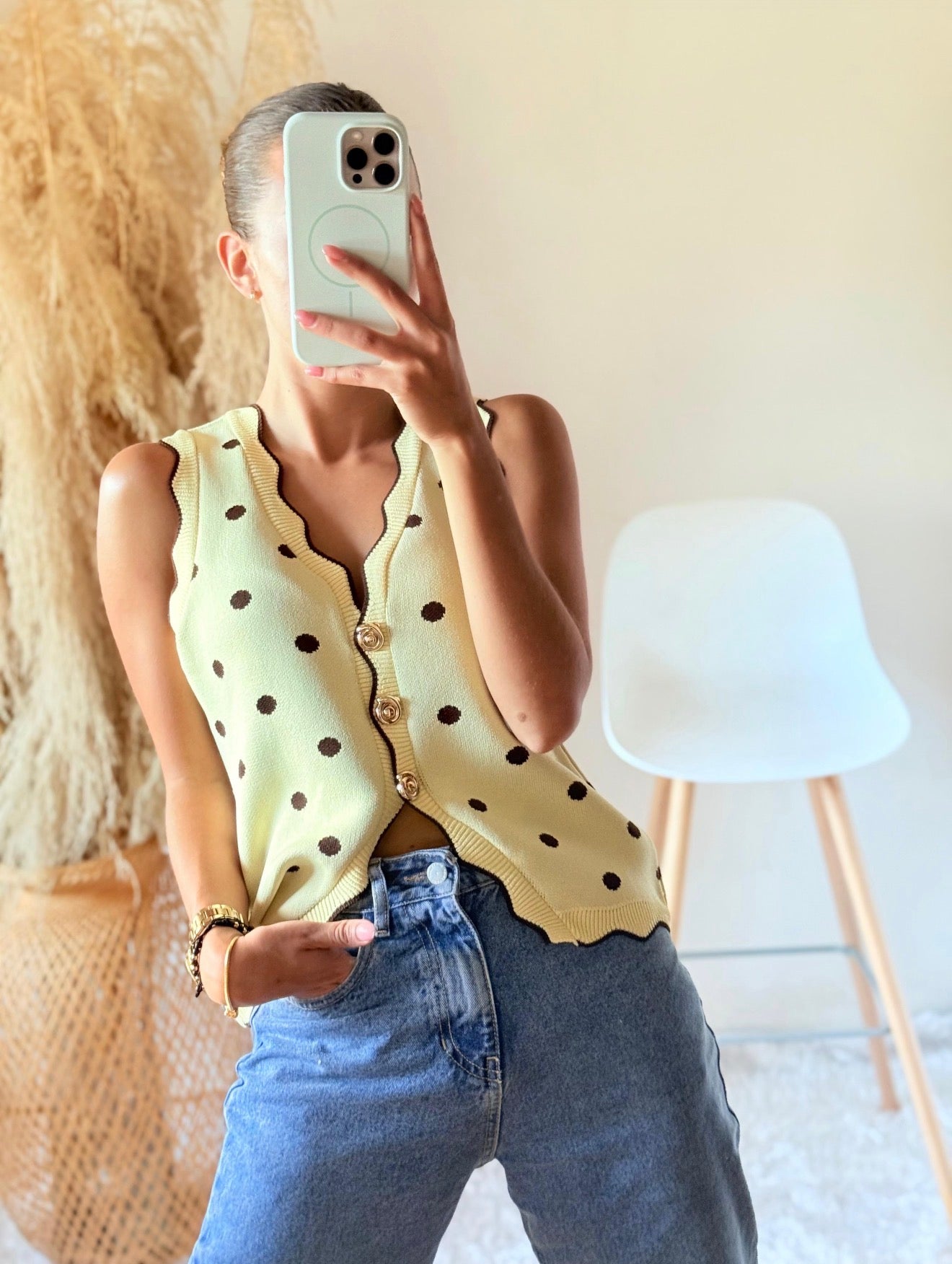 Chaleco romantic Polka dot
