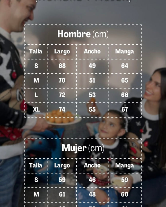 Suéter navideño nieve verde adultos