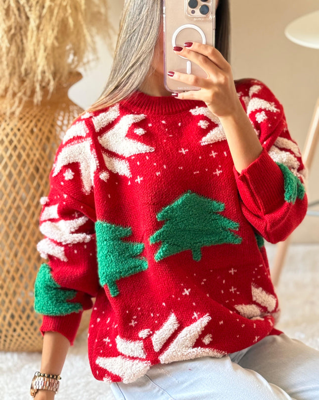 Suéter navideño arbolitos