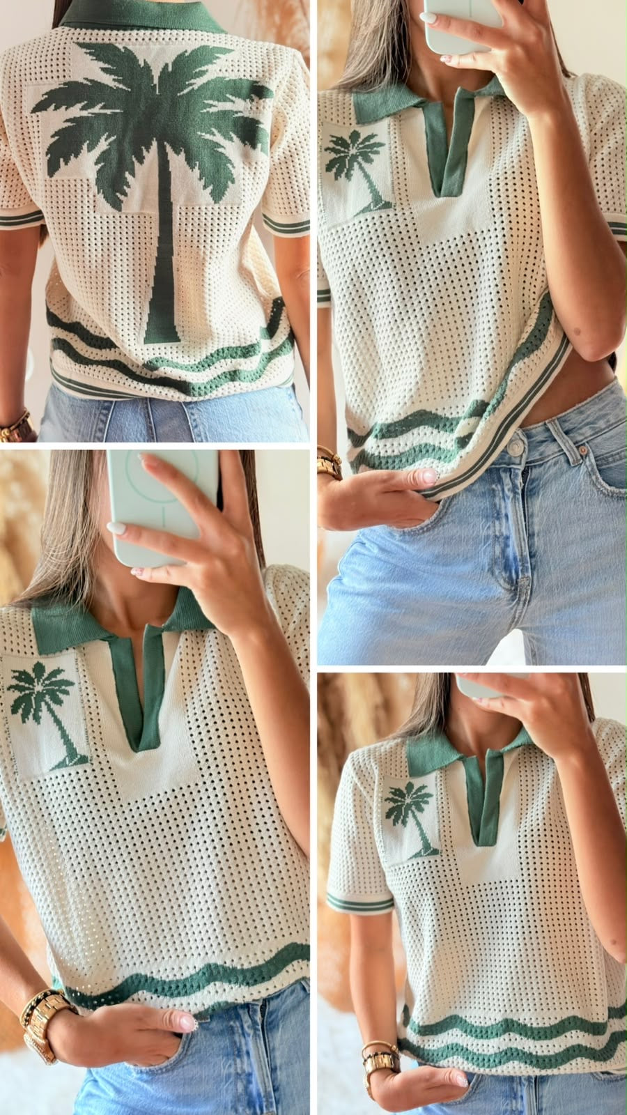 Blusa tejida palma