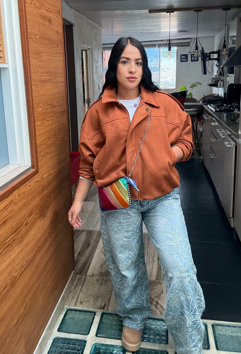 Chaqueta bomber gamuza