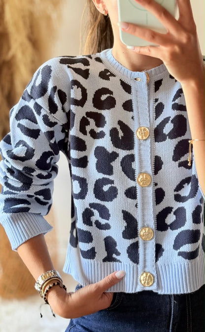 Cárdigan print botón
