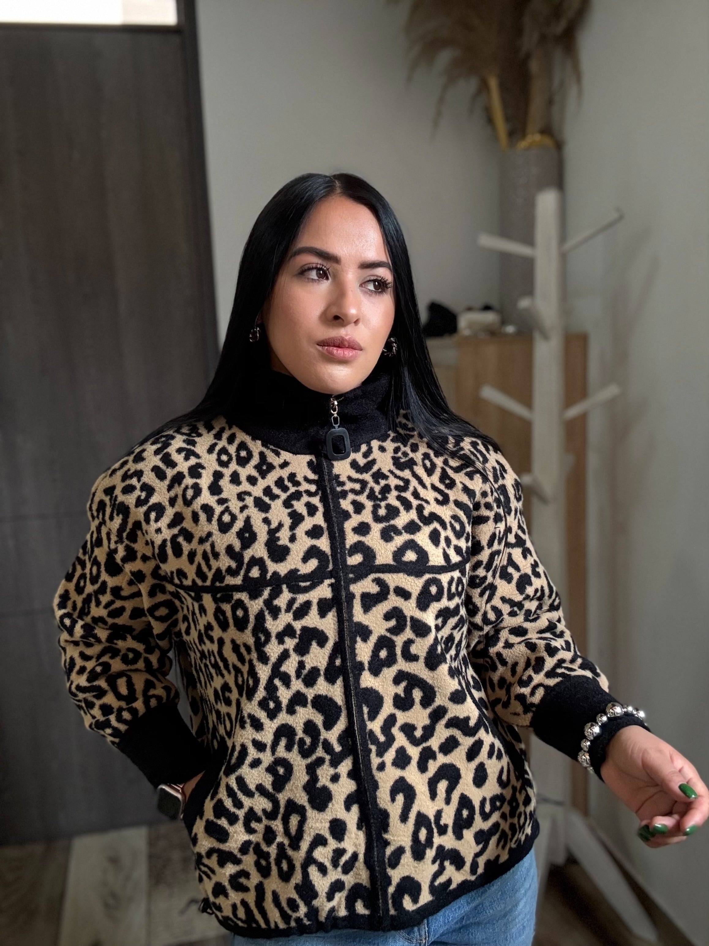 Chaqueta print felpa