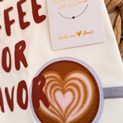 Camiseta more coffe por favor