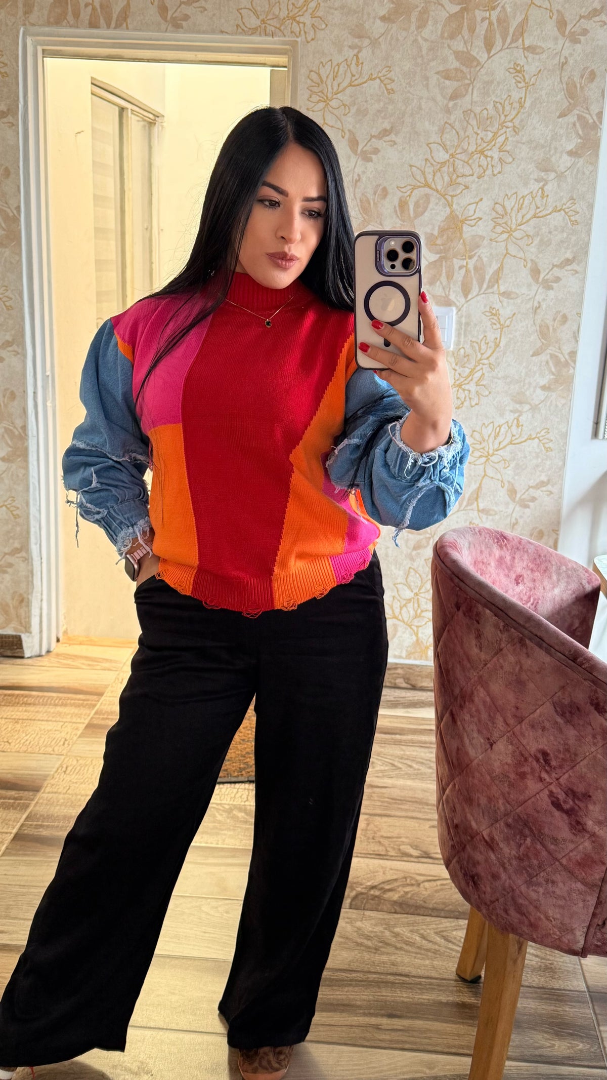Suéter pop denim