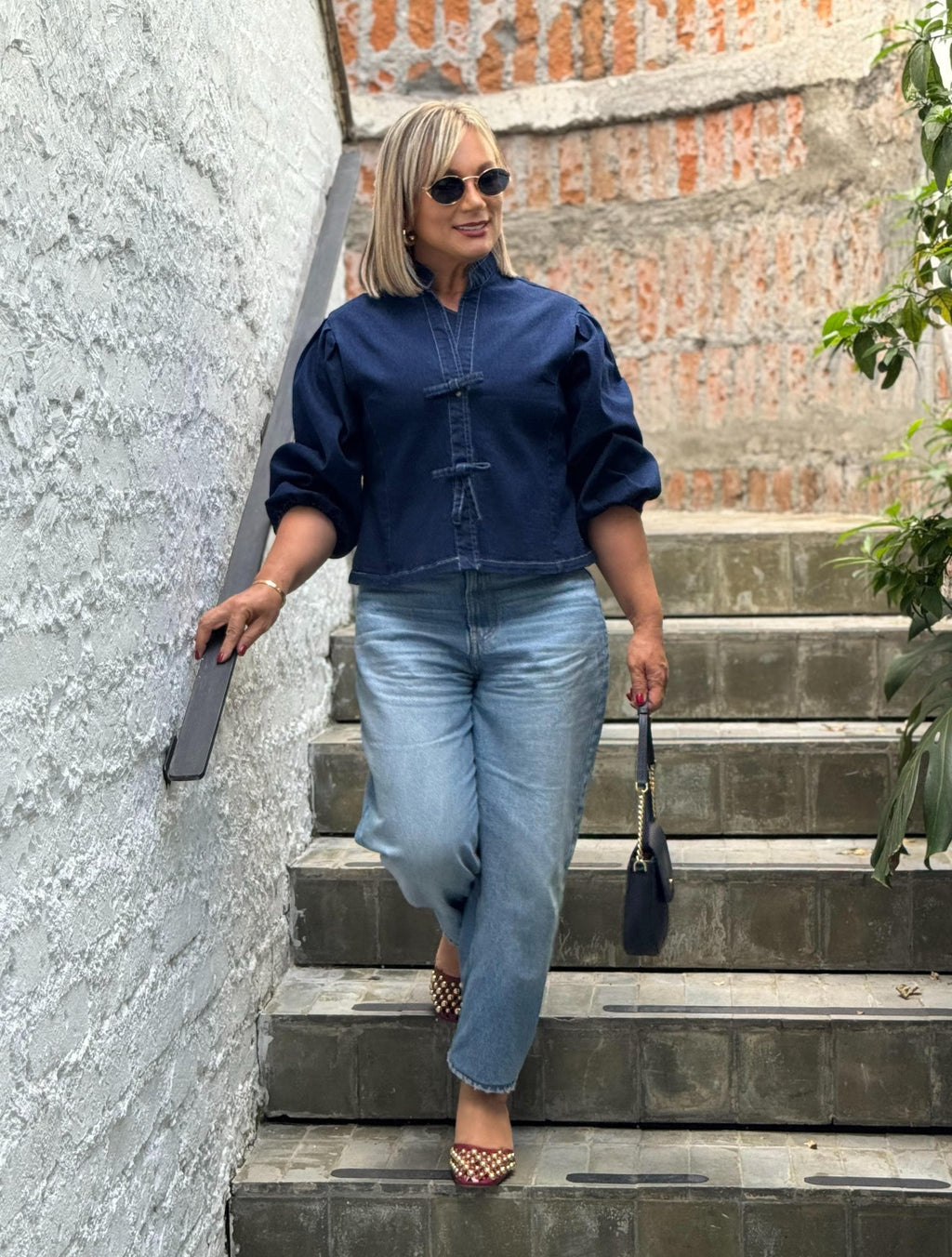 Chaqueta Jean manga globo