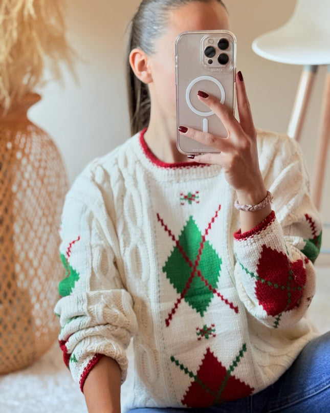 Suéter navideño Rombos