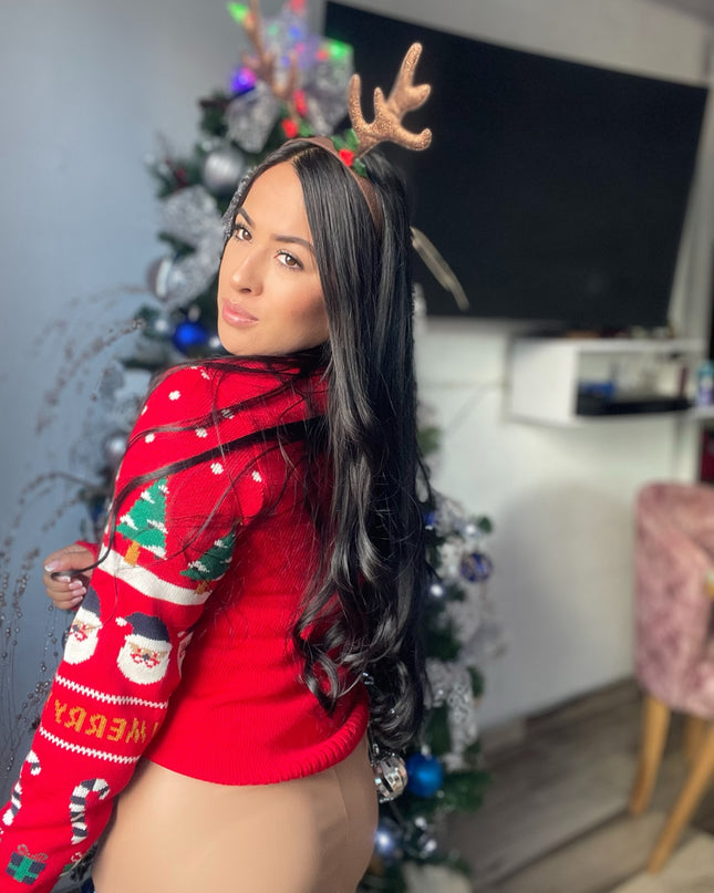Suéter Merry Christmas bastón