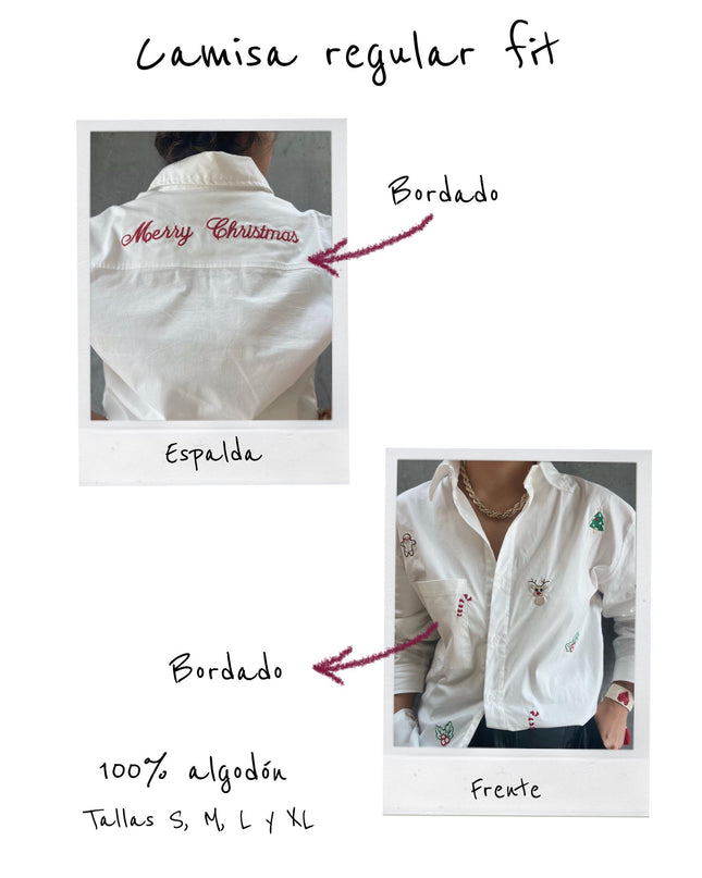 Blusa bordada navideña