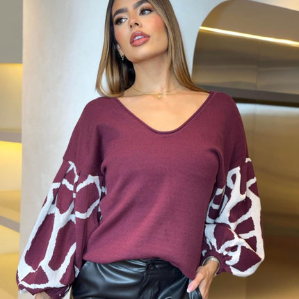 Suéter cow print v