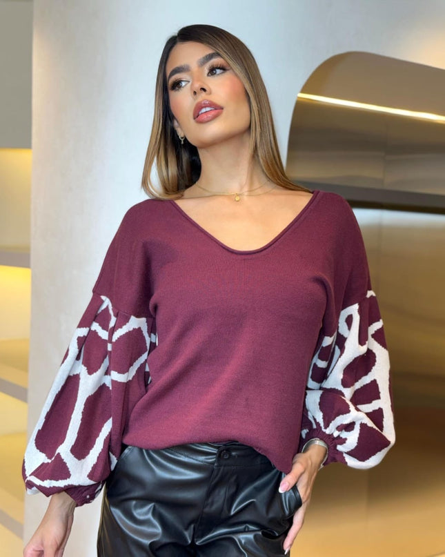 Suéter cow print v