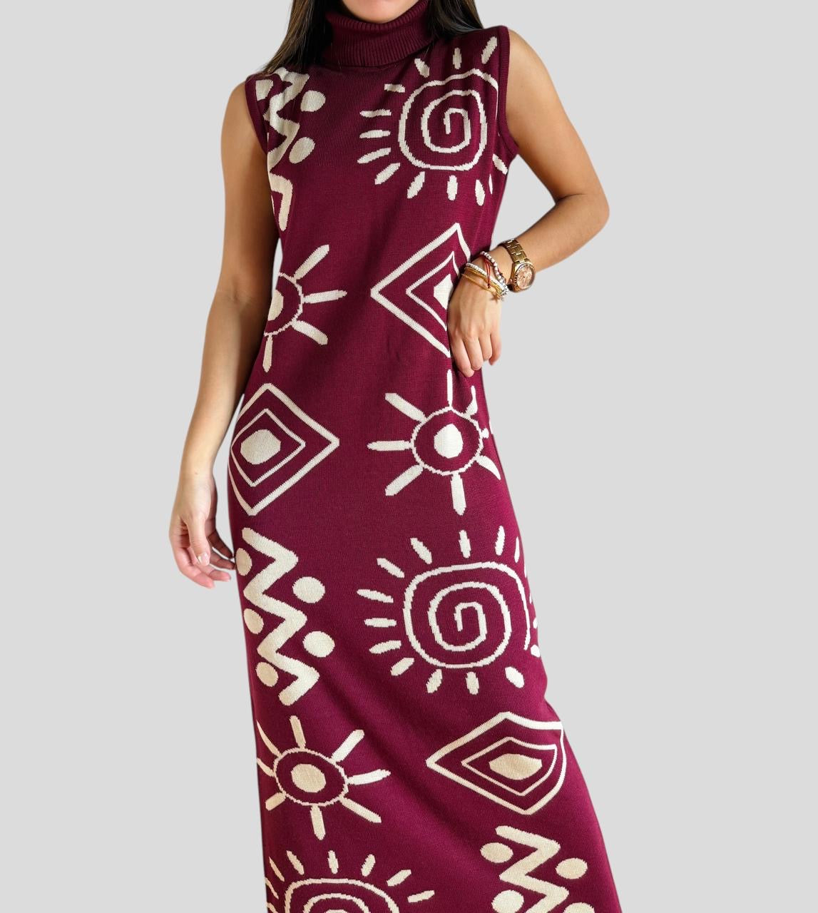 Vestido Étnico cuello alto