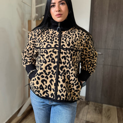 Chaqueta print felpa