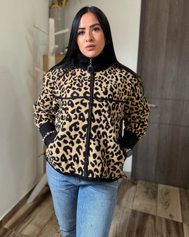 Chaqueta print felpa