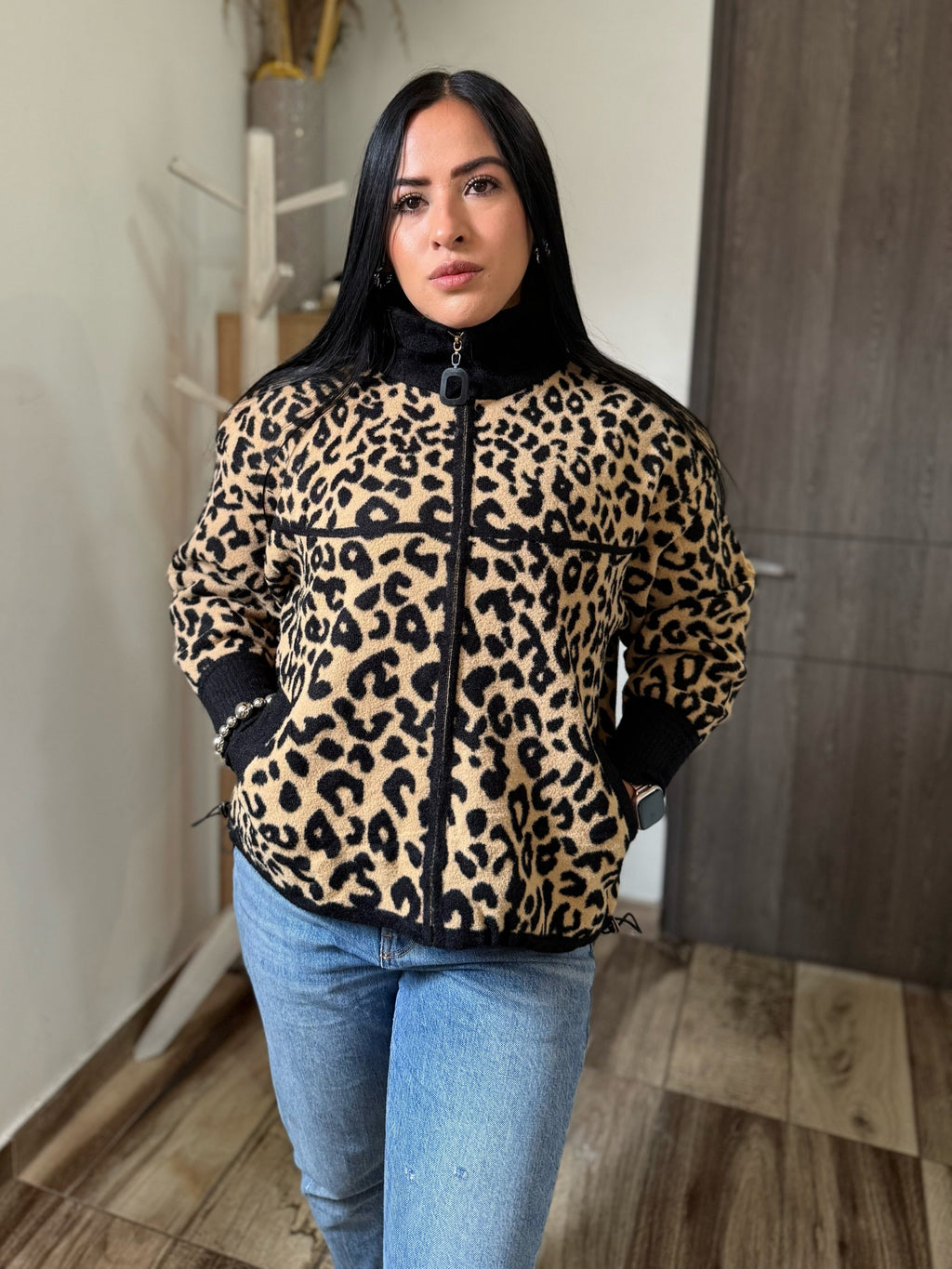 Chaqueta print felpa