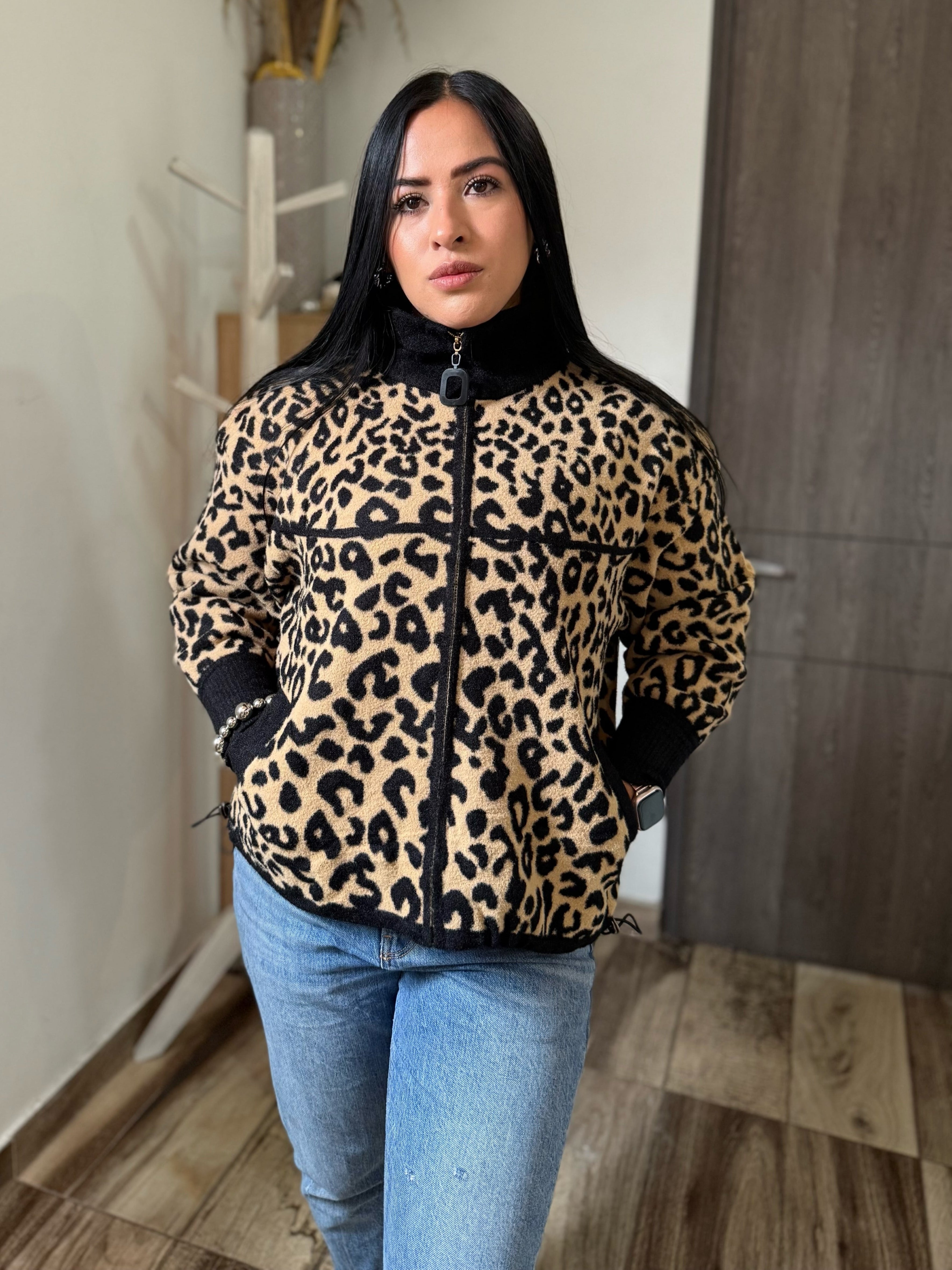 Chaqueta print felpa