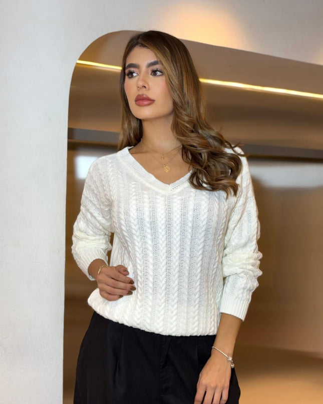 Suéter cuello V clásic