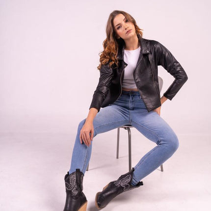 Chaqueta Cuerina Negra