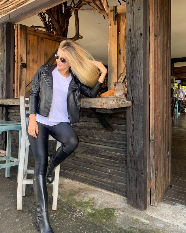Chaqueta Cuerina Negra