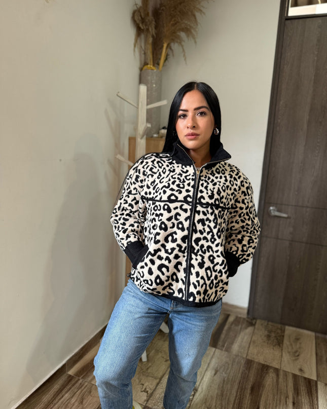 Chaqueta print felpa